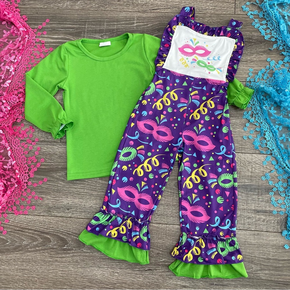 Boutique Mardi Gras Suspender Outfit